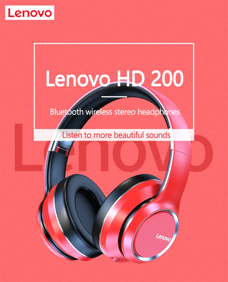 Lenovo HD200 Fold Headphone Wireless Bluetooth 5.0 With Noise Cancellation - Image 6