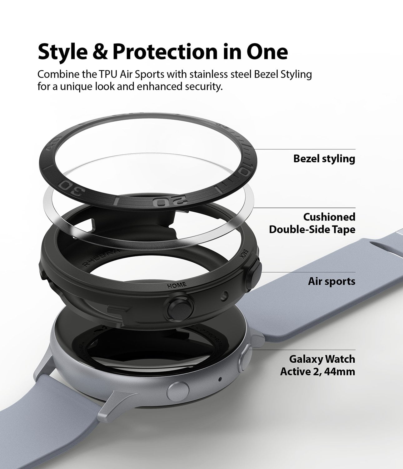 Ringke Air Sports + Bezel Styling Samsung Galaxy Watch Active 2 44mm - Image 3