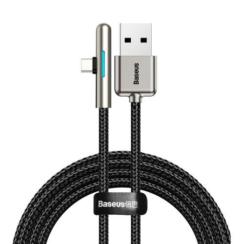 Baseus-Iridescent-Lamp-HW-Flash-Charge-Mobile-Game-USB-for-Type-C-Date-Cable-40W-Black