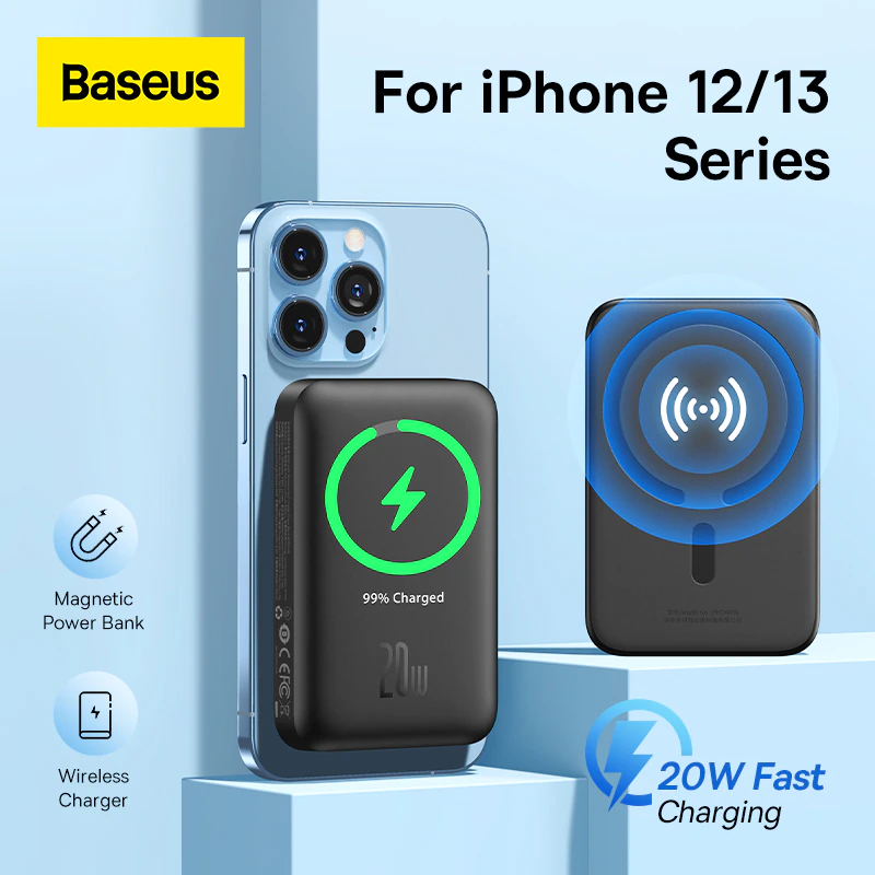 Baseus-Magnetic-Power-Bank-6000mAh-Magsafe-Wireless-Charger-External-Battery-20W-Fast-Charging-Powerbank-For-iPhone