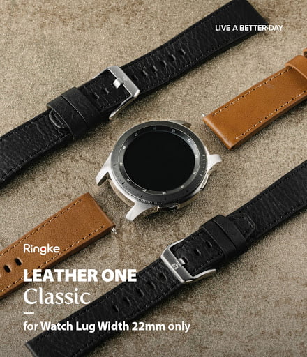 Ringke Smart Watch Original Leather Classic Band 22mm Black Brown