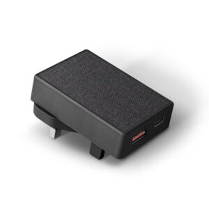 UNIQ VOTRE SLIM DUO USB C + USB A 20W Wall Charger (EU) – Charcoal (Black)